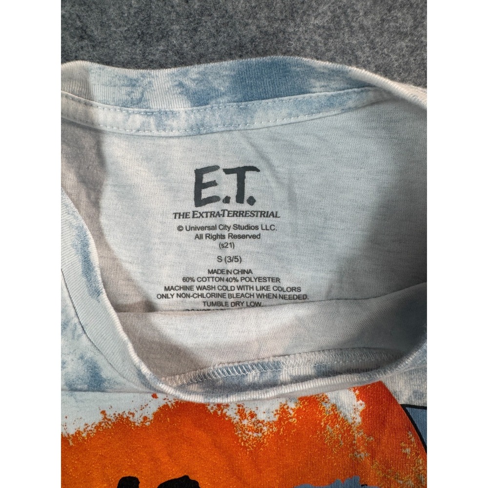 E.T. The Extra Terrestrial Tour 1982 T Shirt Women's Small 3/5 Blue White Cotton - Picture 2 of 7